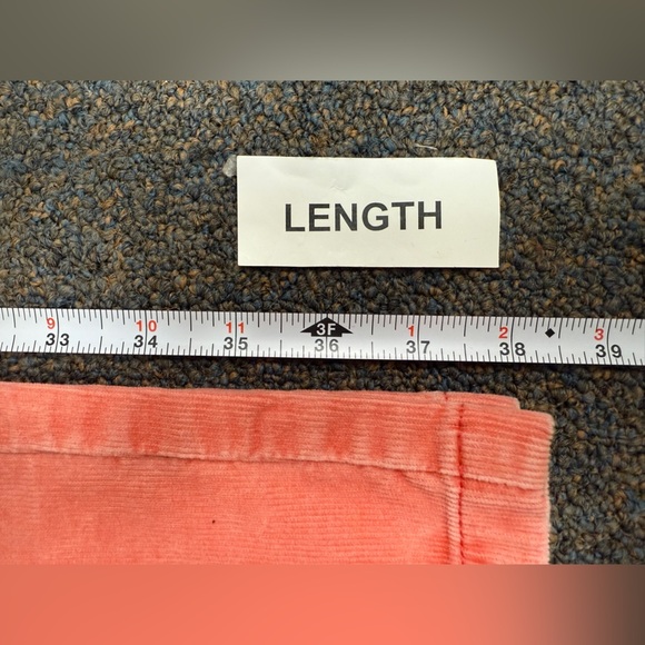 Free People Womens Orange Peach Corduroy Ankle Pants Floral Embroidered Size 27 - Picture 9 of 9